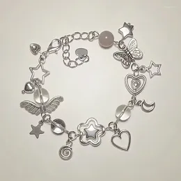 Link Bracelets Handmade Love Five Pointed Star Flower Butterfly Beaded Bracelet Women's Charm Party Jewellery Accessories Gift