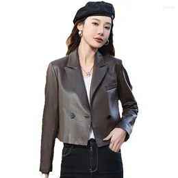 Women's Leather Genuine Jacket Pure Sheepskin Fashionable Short Suit