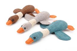 Pet burlap toy burlap duck toy for dog bite vocal wild duck Squeaker cat Squeaky Plush Sound toy1854597