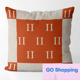 Top Fashion Nordic Orange Ins Style Pillow Cover Modern Model Room Bedroom Simple Throw Pillowcase Car Cushion Backrest