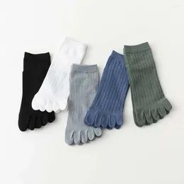 Men's Socks Anti-slip Simple Men Cotton Sweat Absorbing Striped Sport Hosiery Split Toe Five-Finger