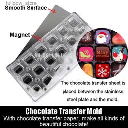 Baking Moulds 18 Cavity Chocolate Polycarbonate Mould Transfer Paper Sheet Magnet Chocolate Acrylic Moulds Confectionery Pastry Baking Utensils L240319