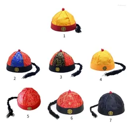 Berets Party Props Chinese Oriental QingDynasty ChineseEmperor Hat With Costume Cosplay