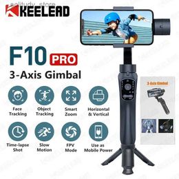 Stabilisers F10 3-axis smartphone universal joint Stabiliser application supports facial tracking zoom panoramic photos for anti shake video recording Q240319