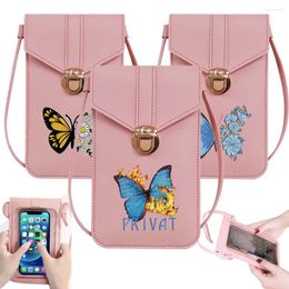 Shopping Bags Women Universal Mobile Phone Bag PU Leather Handbags Card Holders Purse Shoulder Crossbody Pouch Butterfly Series