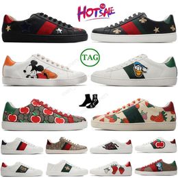 Men Women Designer Luxury brand Classic styling Ace Casual Shoes Sneakers Bee Snake Leather Embroidered Stripes Tiger Chaussures White Black Sports Low Trainers