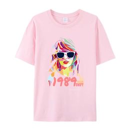 Solid Summer T Shirt for Women Clothing Letter Print O-neck Short-sleeve T-shirt Femme Loose Casual Crop Top 100% Cotton Tee 75