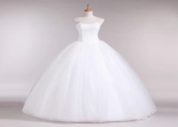 Lace Tulle Ball Gown Wedding Dresses with sweetheart Neckline 2019 Simple Wedding Gown Lace Up Bridal Dress White Ivory2006817