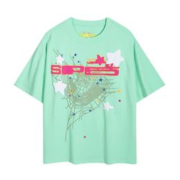 Herrendesigner T -Shirts für Männer SP5der Baumwolle Kurzarmdrucken Spinnenhemd 555 Geometrischer Hip Hop Rock Loose Graphic Tee Haruku Street T -Shirt 4614