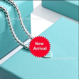 Tifanism classic T Family Necklace Female Enamel Large and Small Love Peach Heart Pendant Silver Beads Round Collar Chain Simple Versatile PJUT