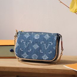 Luxus-Denim-Canva-Geldbörse, klein, Reißverschluss, Geldbörse, Kartenhalter, Damen, klassisches Leder, Münze, Schlüsselanhänger, lässiger Stil, Kreditkartenetui, Damentasche, Geschenk mit Box