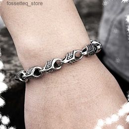 Charm Bracelets Nordic Viking Pattern Bangle Bangles For Mens Stainless Steel Trend keel s Male Women Cuff Lucky Fashion Hand Jewellery L240319