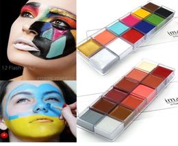 IMAGIC 12 Colors Flash Tattoo Face Body Paint Oil Painting Art Halloween Party Fancy Dress Beauty Makeup Tools3050517