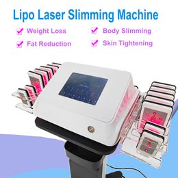 Lipo Laser Slimming Lipolaser Machine Reduce Fat Body Contouring Diode Laser Skin Tightening Fat Removal Beauty Equipment 14 Pads