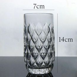 Wine Glasses 310ml/360ml Glass Tazas Diamond Relief Pattern Wedding Gifts Rhombus Coffee Drinkware For Woman Household Water Dispenser Cups