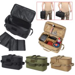 Bags Outdoor MOLLE Pouch Camping Storage Bag Basket Gas Stove Canister Pot Carry Bag Sack Picnic Bag Cookware Utensils Organizer New