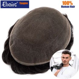 Toupees Toupees Male Hair Prosthesis French Full Lace Base Man Breathable Men's Capillary Prothesis 6" For Men Lace Hair Replacement