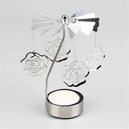 Candle Holders Delicate Rotating Holder Creative Candlestick Small Gift Metal Tealight For Christmas Wholesale