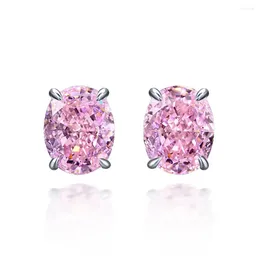 Stud Earrings Shipei Jewellery 2024 High Carbon Diamond For Women 2ct Egg Shaped 8 10 Flower Cut Simplicity