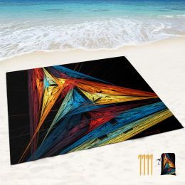 Mat Abstract Art Beach Blanket Sandproof,Lightweight Beach Mat Waterproof,Modern Abstract Art Aesthetics Outdoor Blanket for Beach