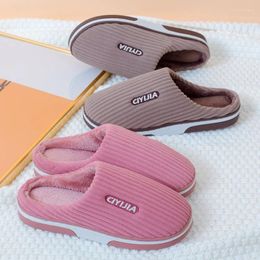 Slippers Unisex Winter Shoes Cotton For Men Indoor House Warm Footwear Non-Slip Platform Home Zapatillas Women