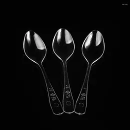 Disposable Flatware Smoothie Spoons Tiramisu Trial Spoon Transparent Kitchen Tableware For Birthdays Cakes Puddings Jellies