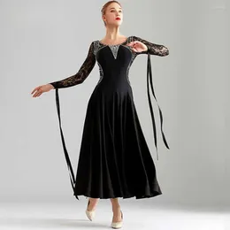 Stage Wear Ballroom Competition Dresses Standard Modern Dance Costumes Professional Performance Women Mesh Evening Party Gown