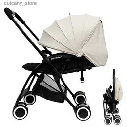 Strollers# Baby stroller one-button collection car two-way light folding can sit and lie high landscape on the plane newborn baby stroller L240319