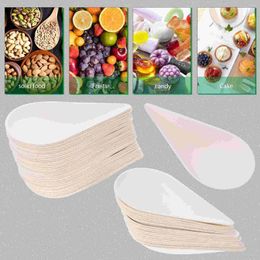 Disposable Dinnerware 50 Pcs Dessert Plate Storage Tray Dinner Dishes Fruit Cake Pan Home Serving Plates Paper Service
