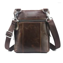 Bag Mini Purse Men's Genuine Leather Shoulder Business Handbag Crossbody Casual Crazy Horse Men Messenger