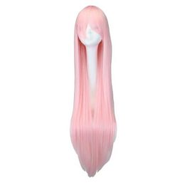 Synthetic Wigs Cosplay Wigs QQXCAIW Long Straight Cosplay Light Pink 40 100 Cm Synthetic Hair Wigs 240328 240327