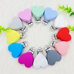 Necklaces 10/50PCS Silicone Pacifier Clip DIY Baby Teething Teether Necklace Bead Tool Nurs Gift Round Heart Accessories Nipple Clasps