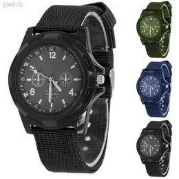 Wristwatches Fashion Waterproof Men Quartz Watch Army Soldier Military Canvas Strap Fabric Analogue Wrist Watches Sports Wristwatches Clock 24319