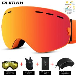Goggles PHMAX Ski Goggles Double Layers UV400 Antifog Big Ski Glasses Skiing Mask Snowboard Men Women Snow Goggles Winter Sports Gift