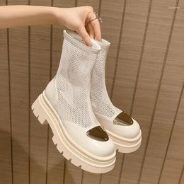 Dress Shoes Spring Summer Soft Women Sexy Design Boots Girl Student Mary Jane Fashion Ladies Modern Breathable Sandals Med Heels