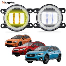 Led Angel Eyes DRL + Fog Lights Assembly 30W/ 40W for Subaru XV / Crosstrek 2012 2013 2014 2015 2016 2017 2018 2019 2020 with Clear Lens Car Daytime Running Light 12V Fog Lamp