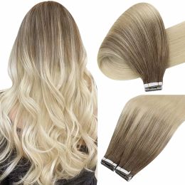Extensions VeSunny Tape in Hair Extensions Silky Straight Hair 100% Real Human Hair Invisible Black Seamless Tape in Human Hair Extensions