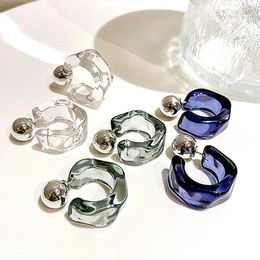 Hoop Earrings Transparent Resin Acrylic C-shaped Geometric Women Irregular Trends Hanging Party Jewellery Girls