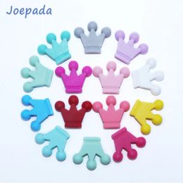 Blocks Joepada 100pcs Crown Beads Silicone Teething Toys Pearl Food Grade For Silicone Pacifier Chain Making DIY Baby Teething Gift