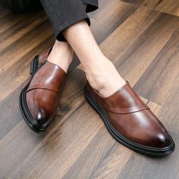 Shoes 2022 New Business Flat Shoes Men Brand Designer Formal Dress Leather Shoes Men's Loafers British Oxfords Male Wedding Party Shoe