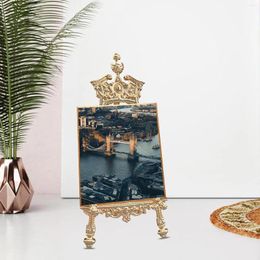 Decorative Plates Picture Stand Storage Rack Alloy Easel Portable Retro Style Artwork Holder