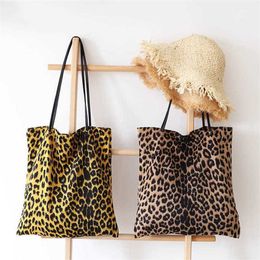 Top Shoulder Bags Korean Simple Handbag Fashion Leopard Pattern Leisure Cloth Bag Net Red Foreign Style Fashion Bag 240311