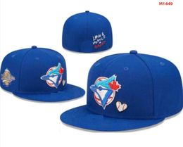 2024 Men's Baseball Blue Jays Fitted Hats Classic World Series Hip Hop Sport SOX Full Closed LA NY Caps Chapeau 1995 Stitch Heart " Series" " Love Hustle Flowers a3