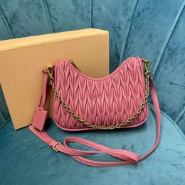 Women's crossbody bag High-end custom quality shoulder bag pleated shoulder strap detachable zipper opening and closing capacity is very versatile