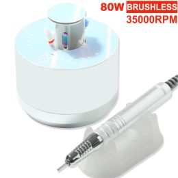Kits High Quality Brushless Nail Drill 80w 35000rpm Manicure Hine Professional Electric Nail Sander 0 Noise Nail Cutter for Salon
