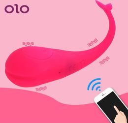 OLO Dildo Vibrator Bluetooth APP Remote Control Gspot Vibrator Vibrating Egg Sex Toys for Women 12 Frequency Female Masturbator Y9262098