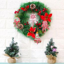 Christmas Decorations Supplies Xmas Decor Wreath Fake Candy Canes Lollipop Ornament Cane Hanging Ornaments