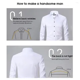 Men's Casual Shirts Formal Attire Shirt Men Stylish Slim Fit Cardigan With Turn-down Collar Long Sleeves For Business