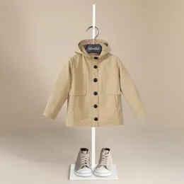 Coat Autumn Winter Children Trench Coats Boys Outerwear Casual Windbreaker Jacket Baby Kids Fleece Warm Bomber Hooded Clothing