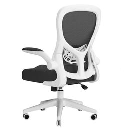 Hbada Chair, Office Task Bionic Lumbar Support, Study Flip-up Arms, Mesh Chair with Adjustable Height, White